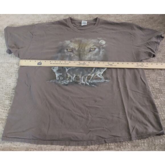 Mens 2XL T Shirt Wolves Howling At The Moon Tie-Dye Brown Native American Nature - Picture 8 of 10